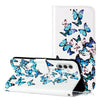 For Samsung Galaxy A56 5G Colored Drawing Marble Pattern Leather Phone Case(Little Blue Butterflies)